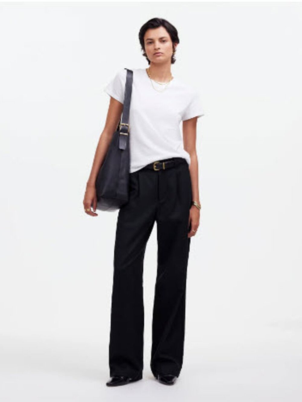 Madewell Slouchy Straight Pants Black 2P
